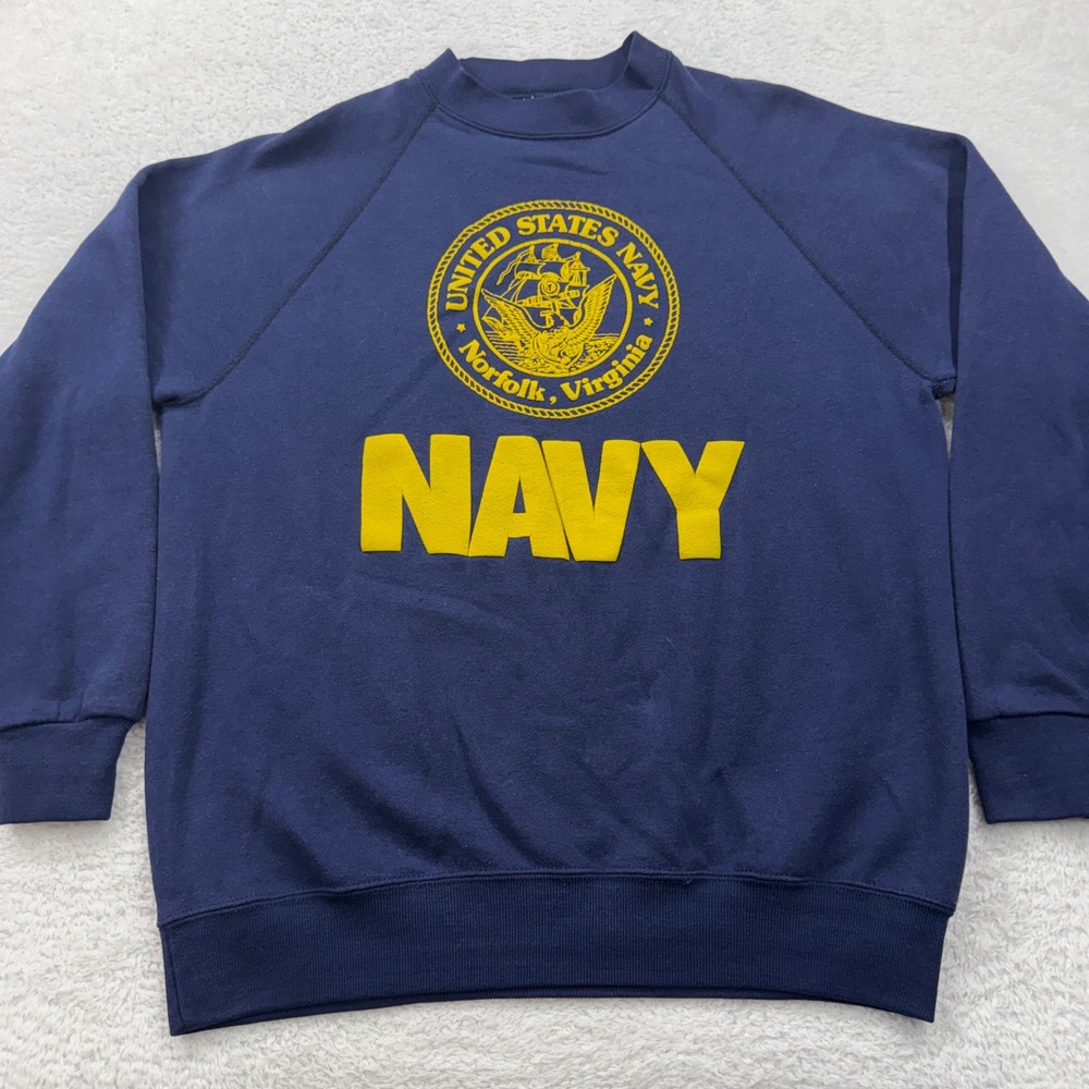 Vintage US Navy Norfolk Virginia Crewneck Sweatshirt‎ Mens XL SanTee Sweats